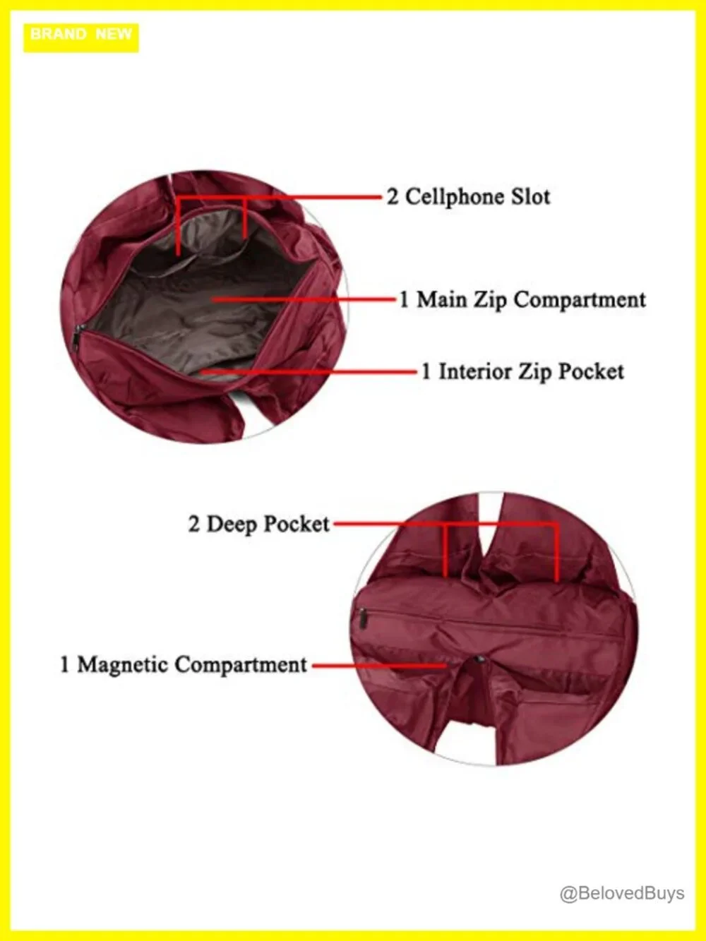 Waterproof Oxford Nylon Tote Handbag, Large Capacity Shoulder Bag for Work
